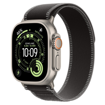 Apple Watch Ultra 3 (2025), 49 мм корпус из титана цвета «Natural», ремешок Trail Loop размера S/M цвета «Black/Charcoal»
