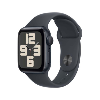 Apple Watch SE (2024), 40 мм корпус из алюминия цвета «Midnight», ремешок Sport Band размера S/M цвета «Midnight»