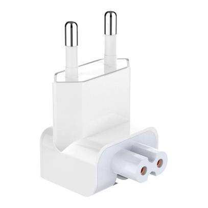 Переходник на евровилку (Europlug) для блоков питания Apple MacBook/iPad/iPhone Белый