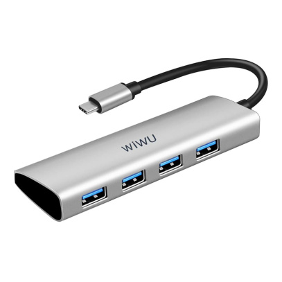 Хаб WiWU Alpha Type-C 4*USB3.0 (A440) Серебристый