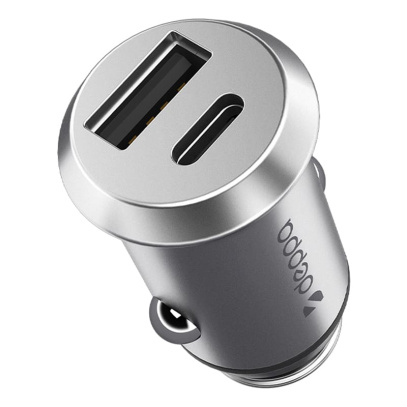 АЗУ Deppa USB A + USB-C, PD, QC 3.0, 38W (11212) Серебристый