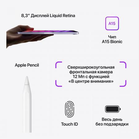 Apple iPad mini 8,3″ (A15, 2021, 6 gen) Wi-Fi 256Gb Розовый