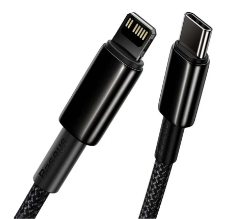 Кабель Baseus Type-C to iP Tungsten Gold Fast Charging Data Cable, 20W, 2 м (CATLWJ-A01) Черный