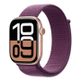 Apple Watch Series 10, 46 мм корпус из алюминия цвета «Rose Gold», ремешок Sport Loop цвета «Plum»