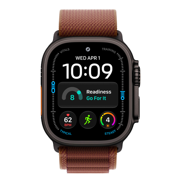 Apple Watch Ultra 4, 49 мм корпус из титана цвета «Black», ремешок Alpine Loop цвета «Burgundy» размера S