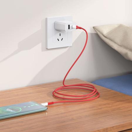 Кабель hoco. Fast charging data cable разъем Type-C – Type-C, 1 м (X70) Красный