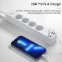 Сетевой фильтр WiWU Smart Power Strip EU Plug 20W 4*AC+3*USB 3.0+ 1*USB-C (U01 EU) Черный
