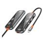 Хаб WiWU Cyber 5в1 USB C Multifunction Cyber Hub 3xUSB3.0 + TF/SD (CB005) Space Gray, серый