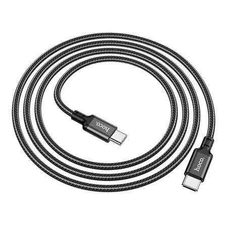Подарок - Кабель hoco. Super Fast Charging Data Cable разъем Type-C – Type-C, 1 м (X14) Черный