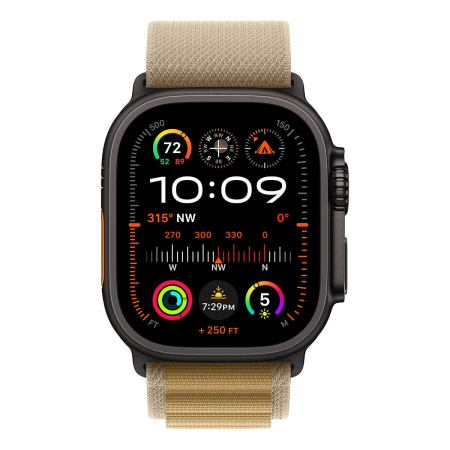 Apple Watch Ultra 2 (2024), 49 мм корпус из титана цвета «Black», ремешок Alpine Loop размера M цвета «Tan»