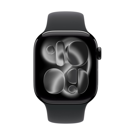 Apple Watch Series 11, 46 мм корпус из алюминия цвета «Jet Black», ремешок Sport Band размера M/L цвета «Black»