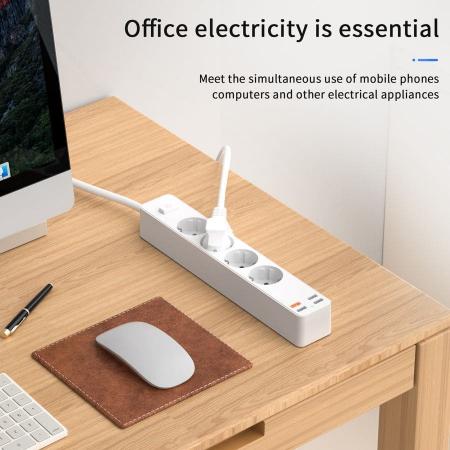 Сетевой фильтр WiWU Smart Power Strip EU Plug 20W 4*AC+3*USB 3.0+ 1*USB-C (U01 EU) Белый