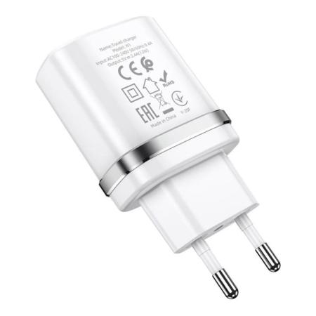 Зарядное устройство hoco. USB-A Indicator single port safety charger (N1) Белый