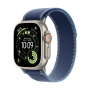 Apple Watch Ultra 3 (2025), 49 мм корпус из титана цвета «Natural», ремешок Trail Loop размера M/L цвета «Blue/Bright Blue»