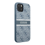 Чехол Guess для iPhone 14 PU 4G Stripe printed logo Hard (GUHCP14S4GDBL) Синий