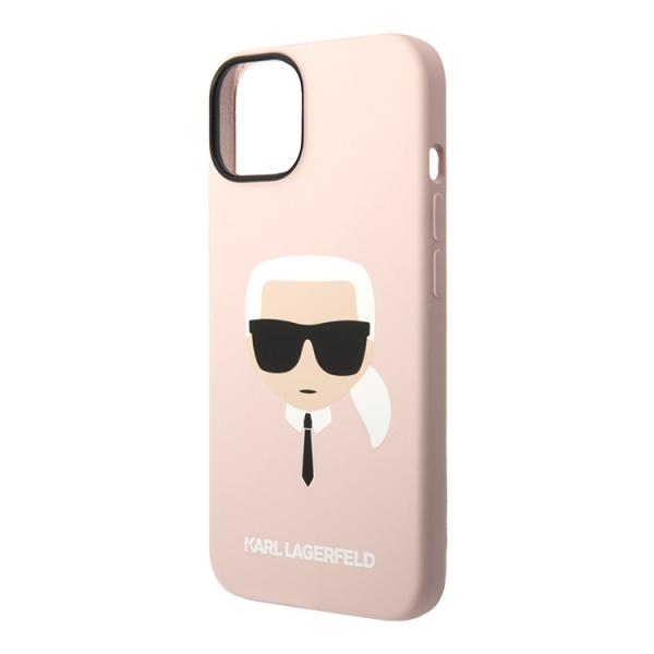 Чехол для iPhone 14 с MagSafe Karl Lagerfeld Liquid silicone Karl's head Hard (KLHMP14SSLKHLP) Розовый