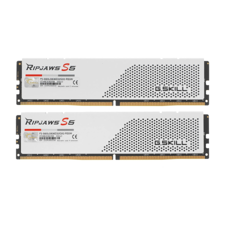 Оперативная память G.SKILL Ripjaws S5 (F5 5600J3636D32GX2 RS5W) DDR5 64GB 5600MHz CL36 UDIMM 2x32GB RGB White