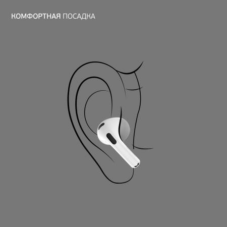 Беспроводные наушники с микрофоном Deppa Air Nova, TWS, BT 5.1, 300 мАч, QI (44192) Белый