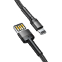 Кабель Baseus Cafule Cable USB For iP special edition 2,4A, 1 м (CALKLF-GG1) Grey/Black